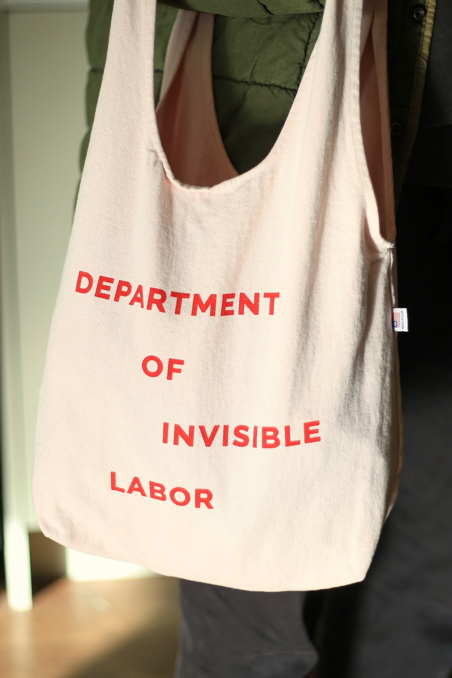 Mini market tote in pale pink