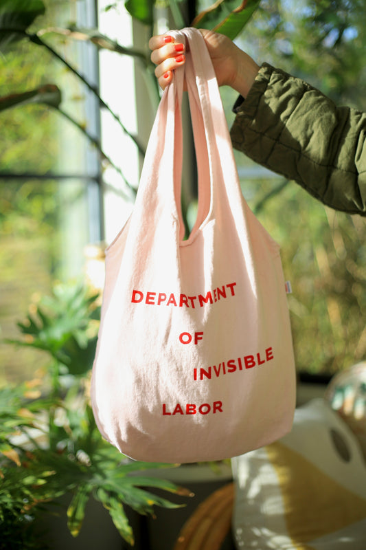 Mini market tote in pale pink