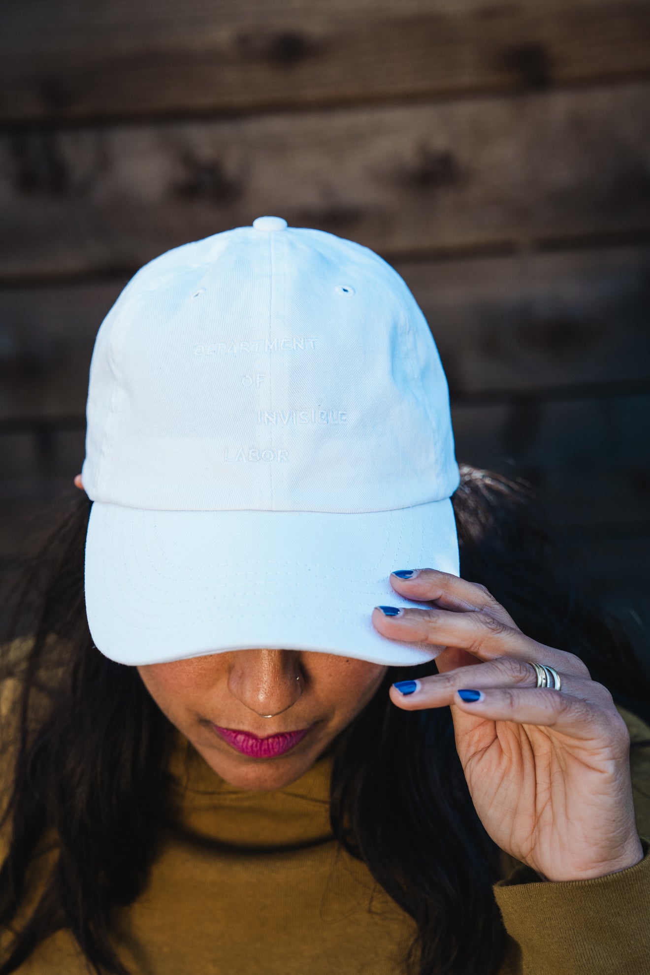 White Tone-on-Tone Hat